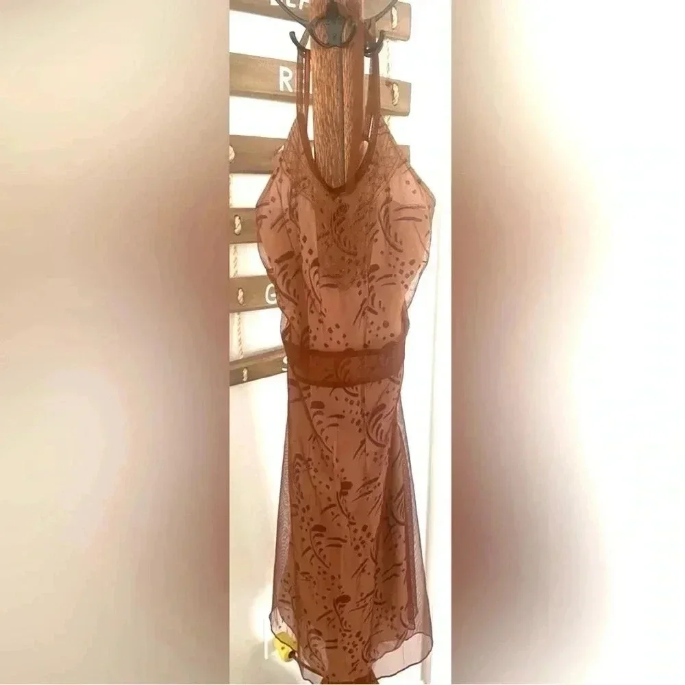 Free People Women’s Layered Lace Sleeveless Backless Halter Mini Dress Small EUC - Picture 4 of 15